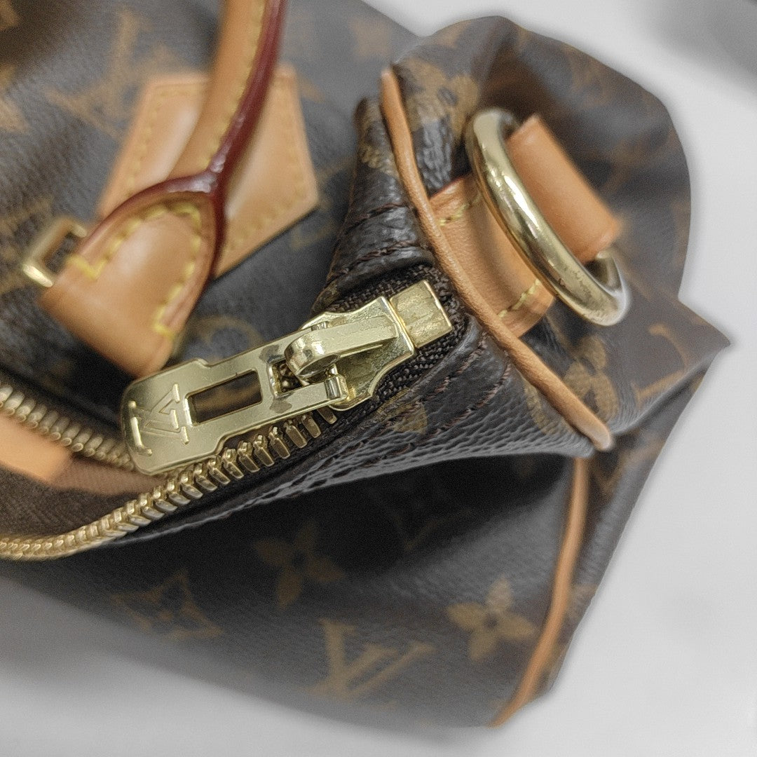 SPEEDY 30 Monogram Coated Canvas Brown