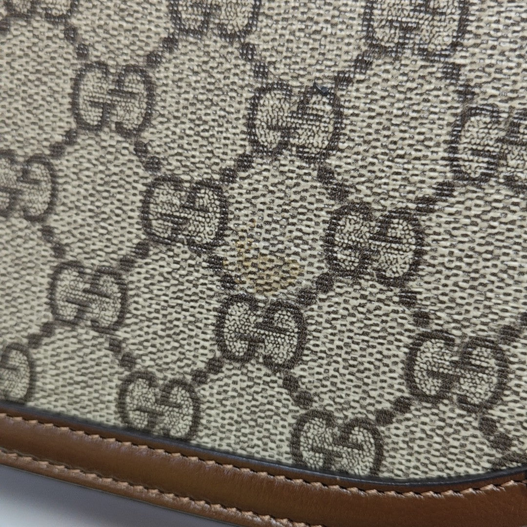 Horsebit 1955 Medium Monogram Coated Canvas Beige