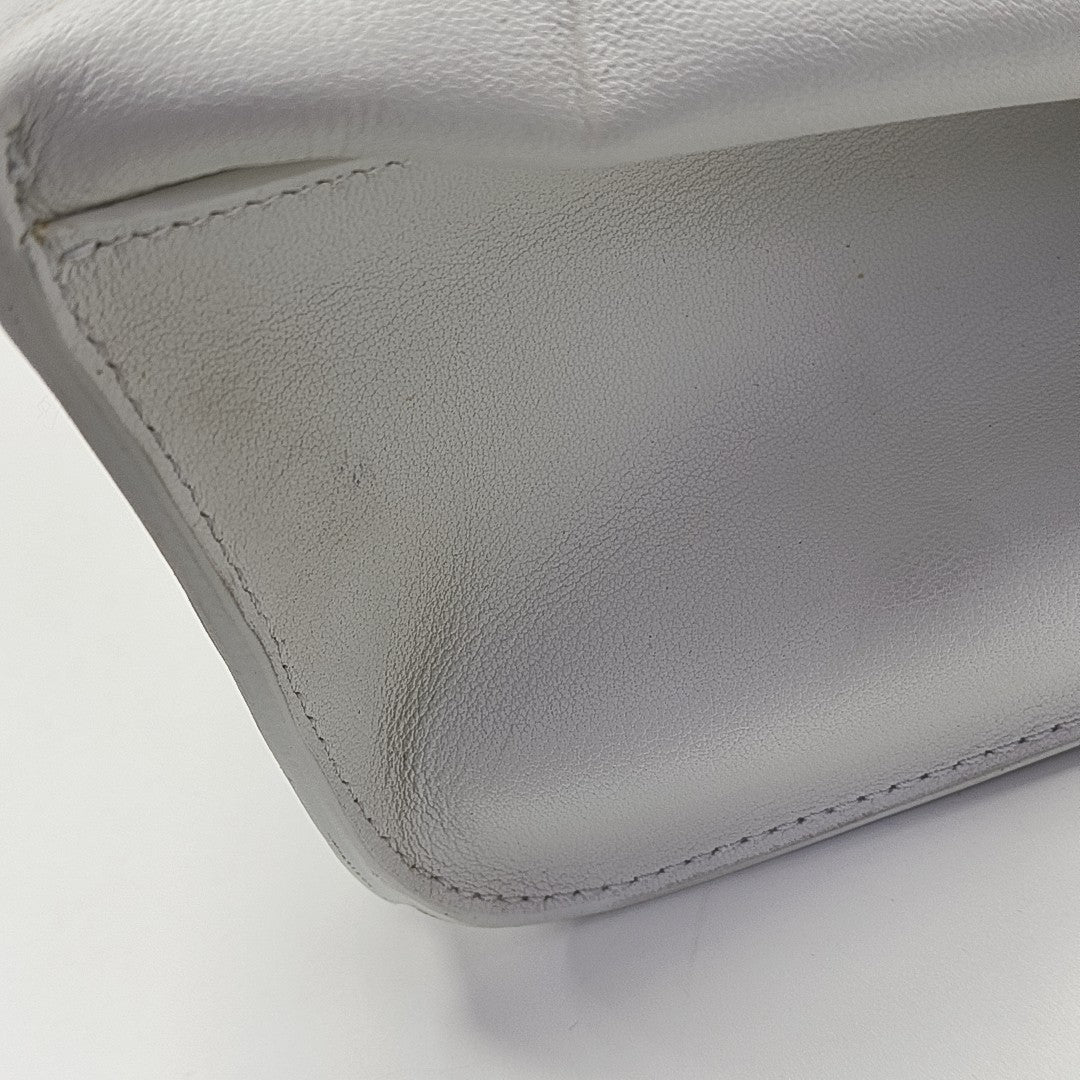 Quilted Calfskin Top Handle Bag White