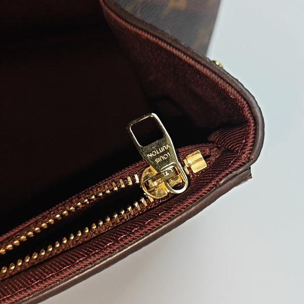 CLUNY MM Monogram Coated Canvas Brown