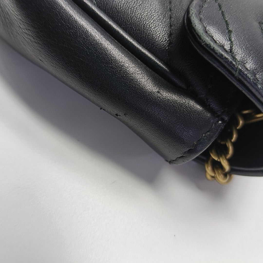 GG Marmont Mini Quilted Calfskin Black