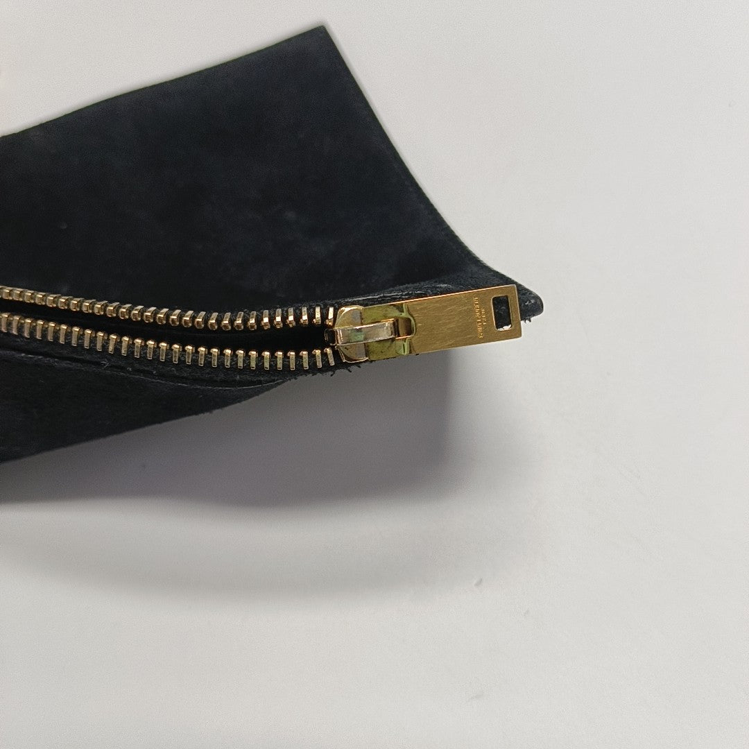Chevron Calfskin Bucket Bag Black