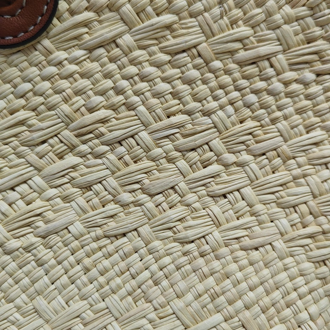 Straw Top Handle Bag Beige