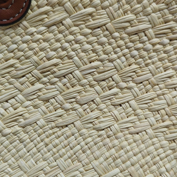 Straw Top Handle Bag Beige