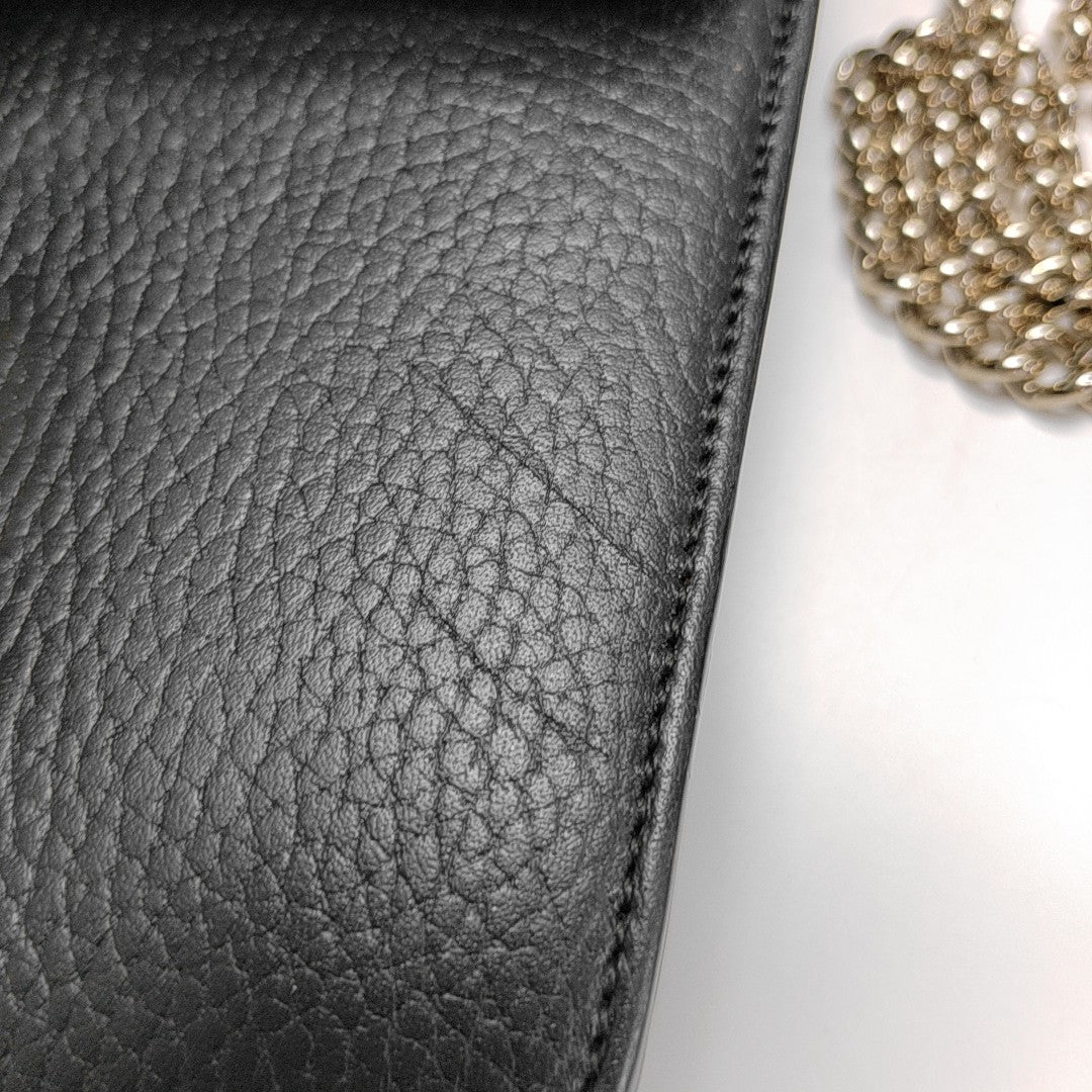 Interlocking G Small Calfskin Black