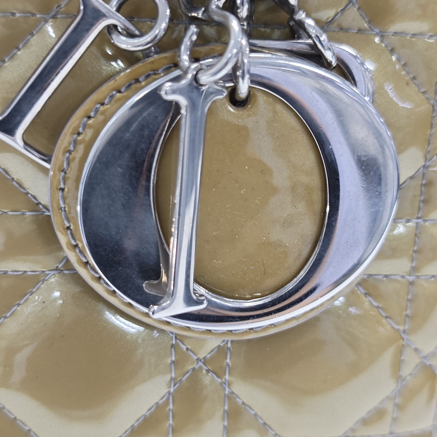 Lady Dior Medium Cannage Patent Leather Yellow
