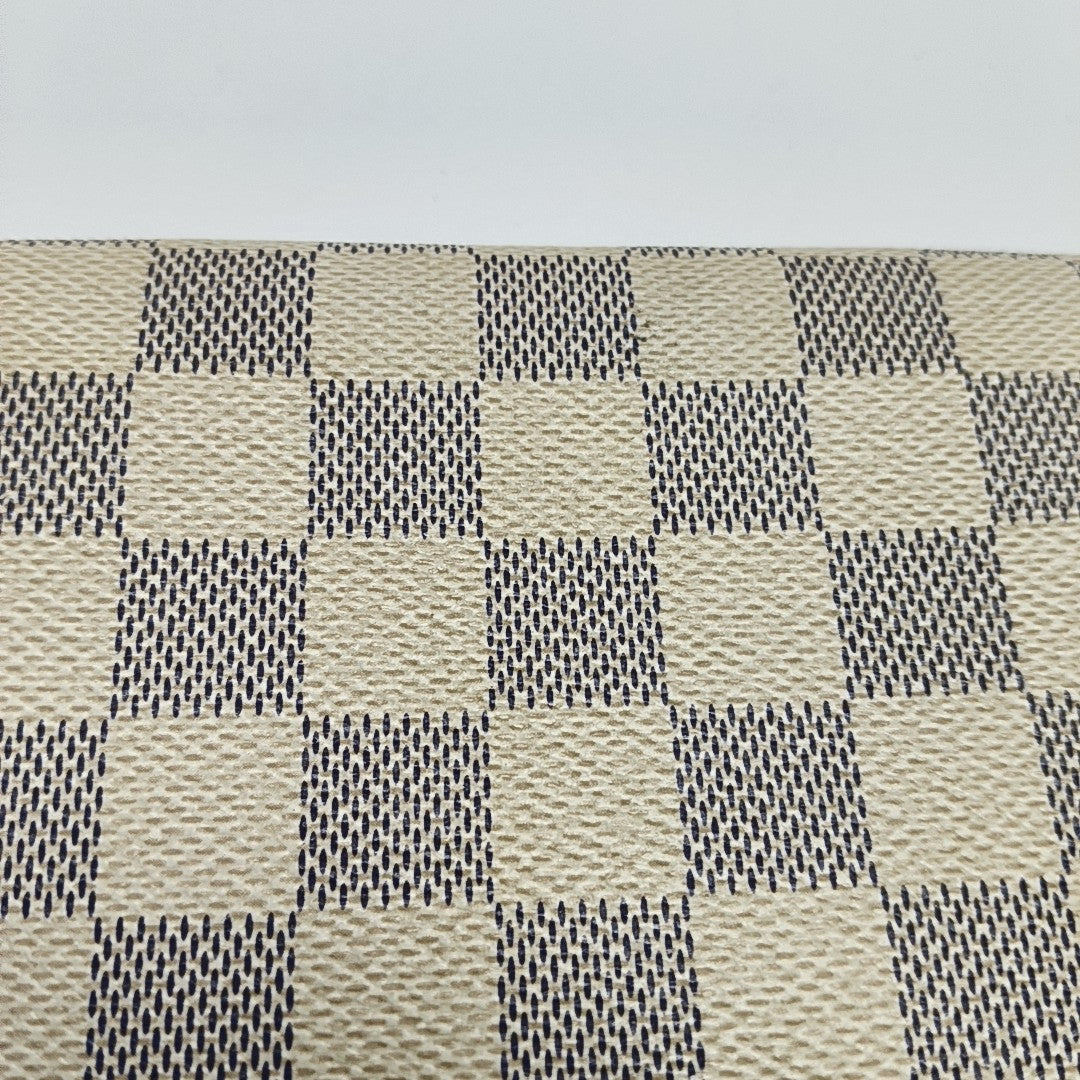 ZIPPY Damier Azur Coated Canvas White Wallet