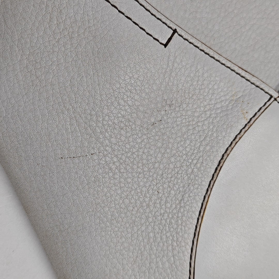 Saddle Medium Calfskin White
