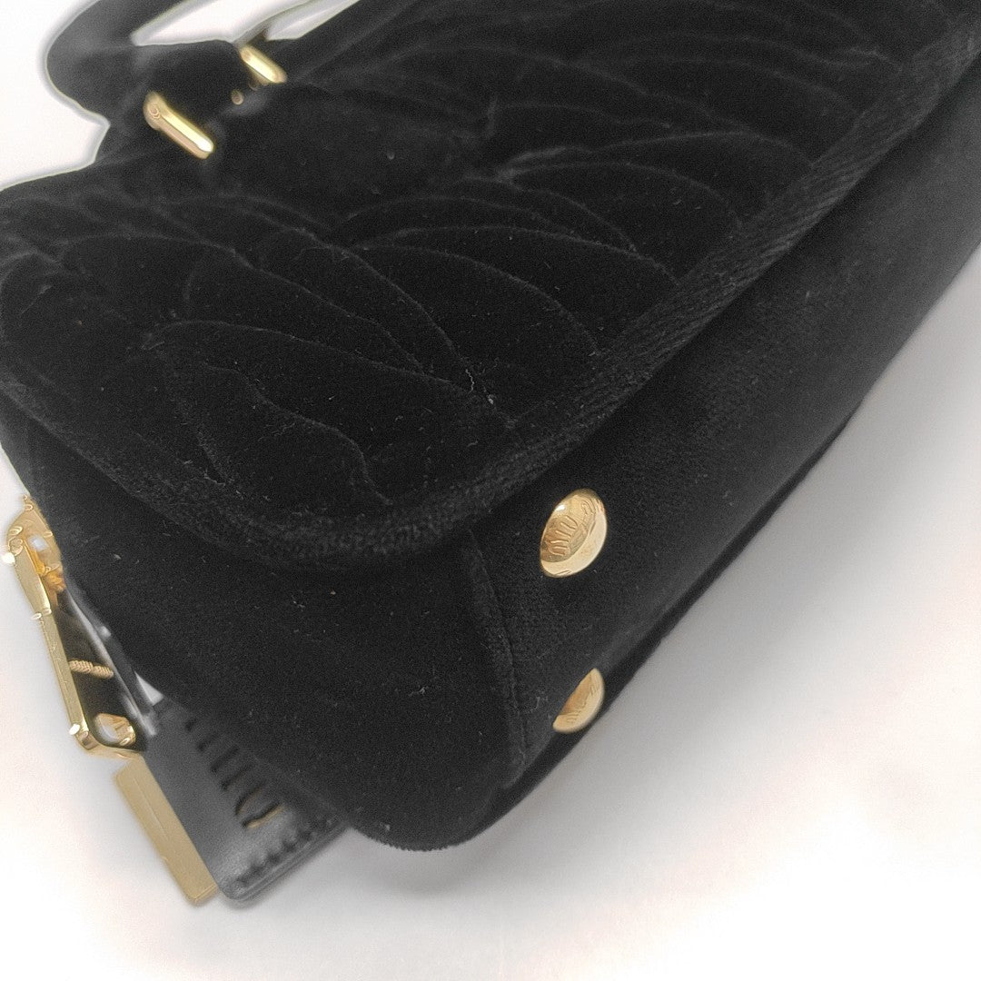 Arcadie Matelassé Small Velvet Black