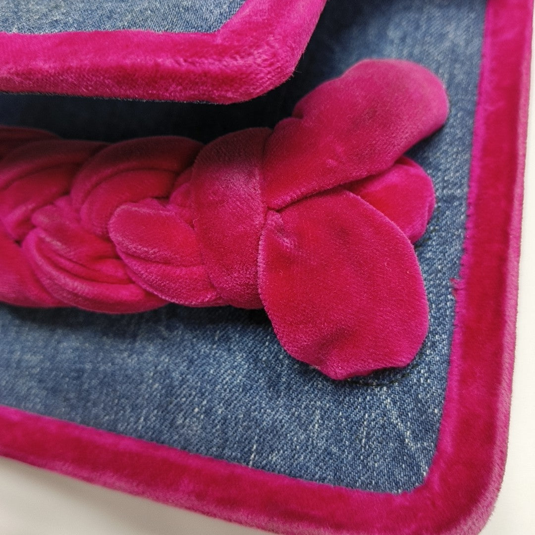 Denim Top Handle Bag Blue
