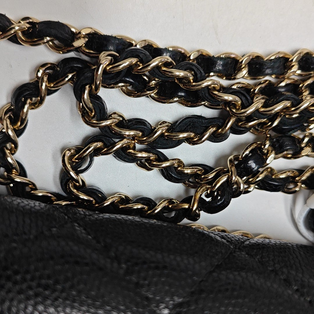 DOUBLE CC WOC Quilted Grained Calfskin Black