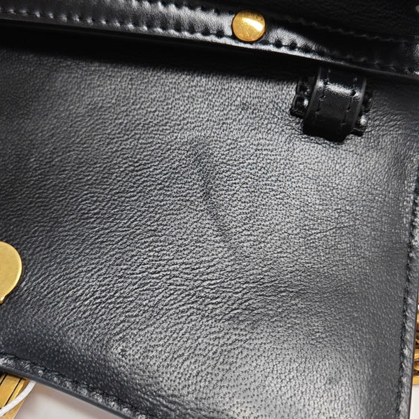 Hourglass Wallet On Chain Mini Calfskin Black