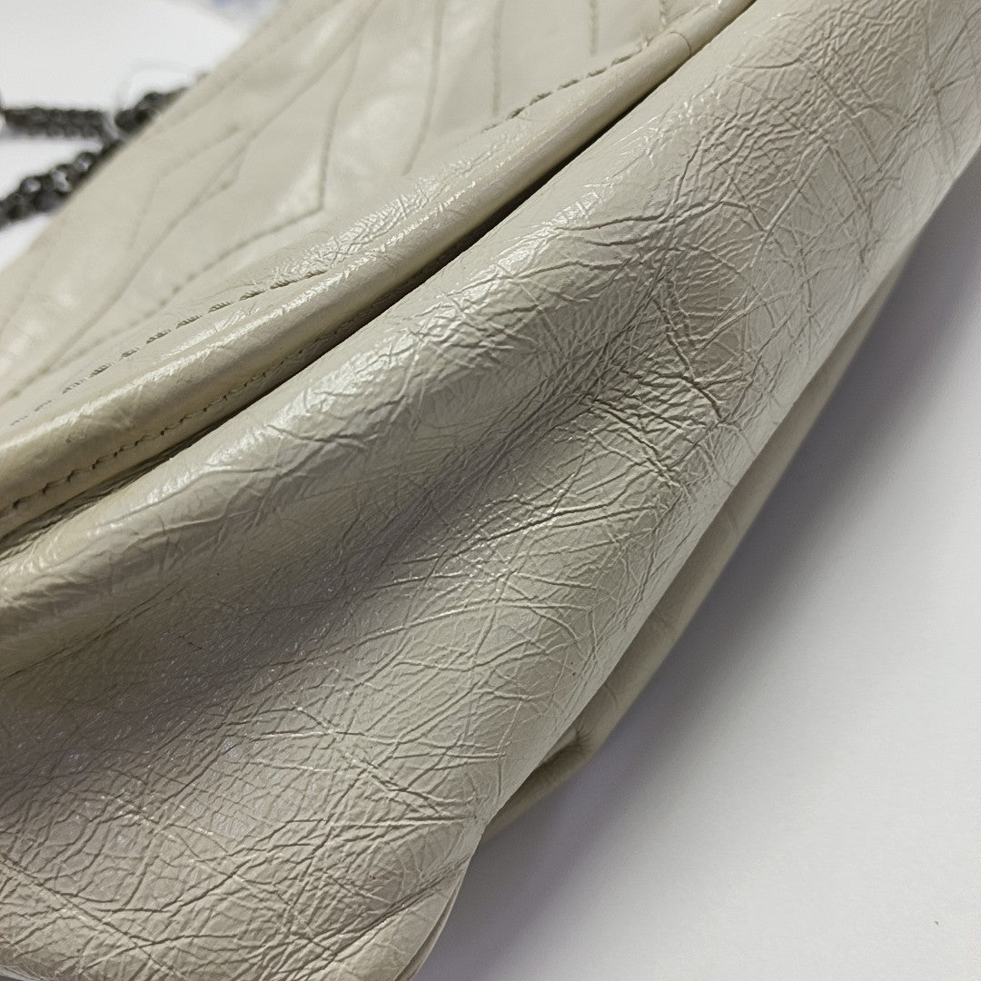 NIKI Medium Chevron Calfskin Beige