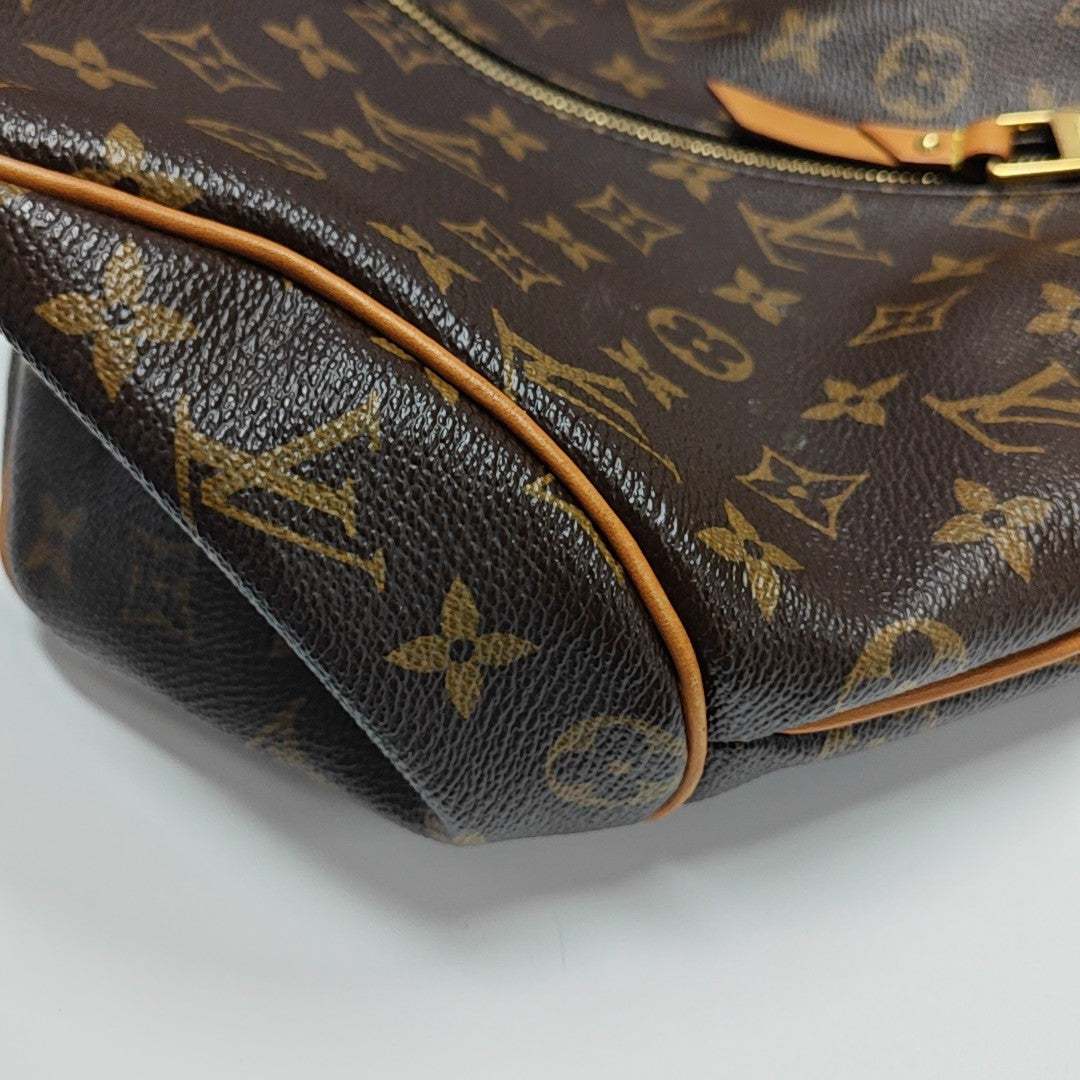 Monogram Coated Canvas Tote Bag Brown