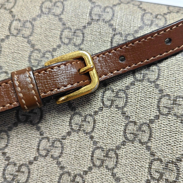 Authenticated pre-owned  Horsebit 1955 Small Coated Canvas Beige - Crossbody Bag at Looply