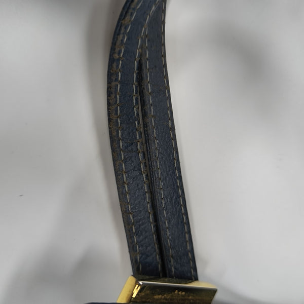 Calfskin Top Handle Bag Blue