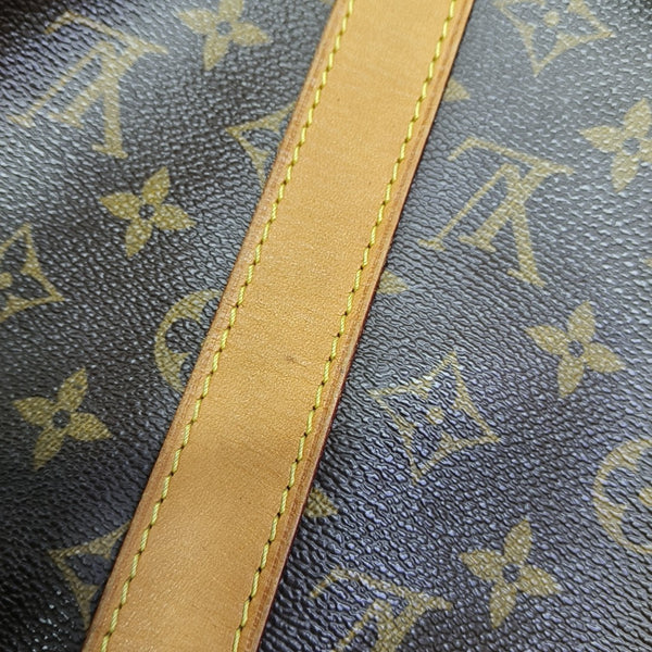 KEEPALL 50 Monogram Coated Canvas Brown