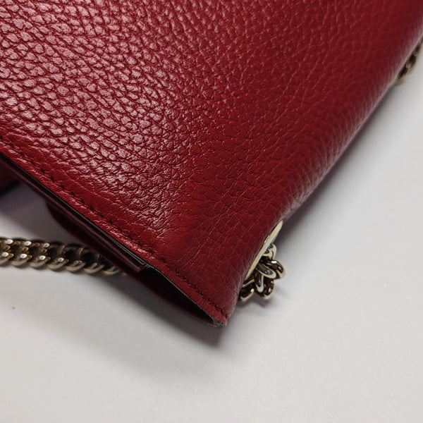 Interlocking G Small Calfskin Red