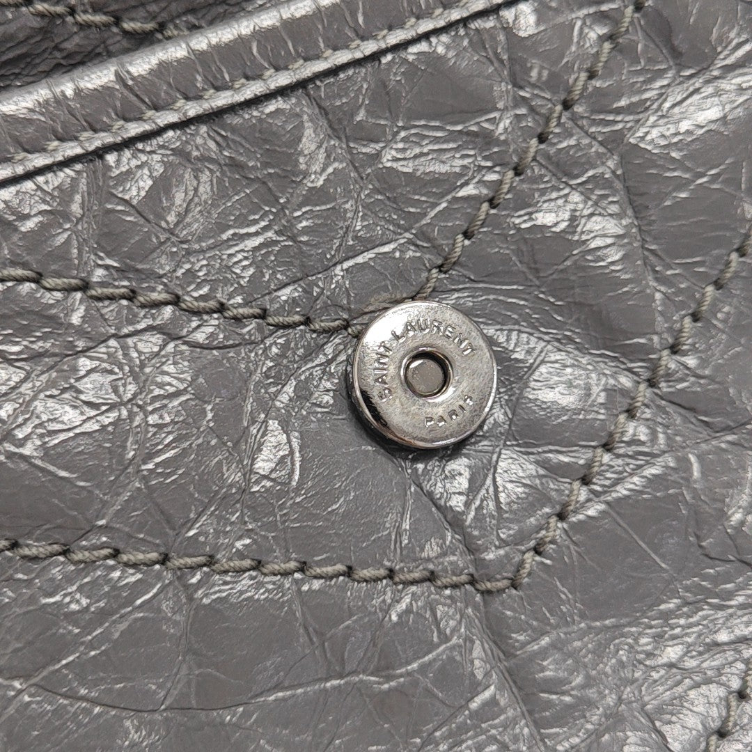NIKI Small Chevron Calfskin Gray