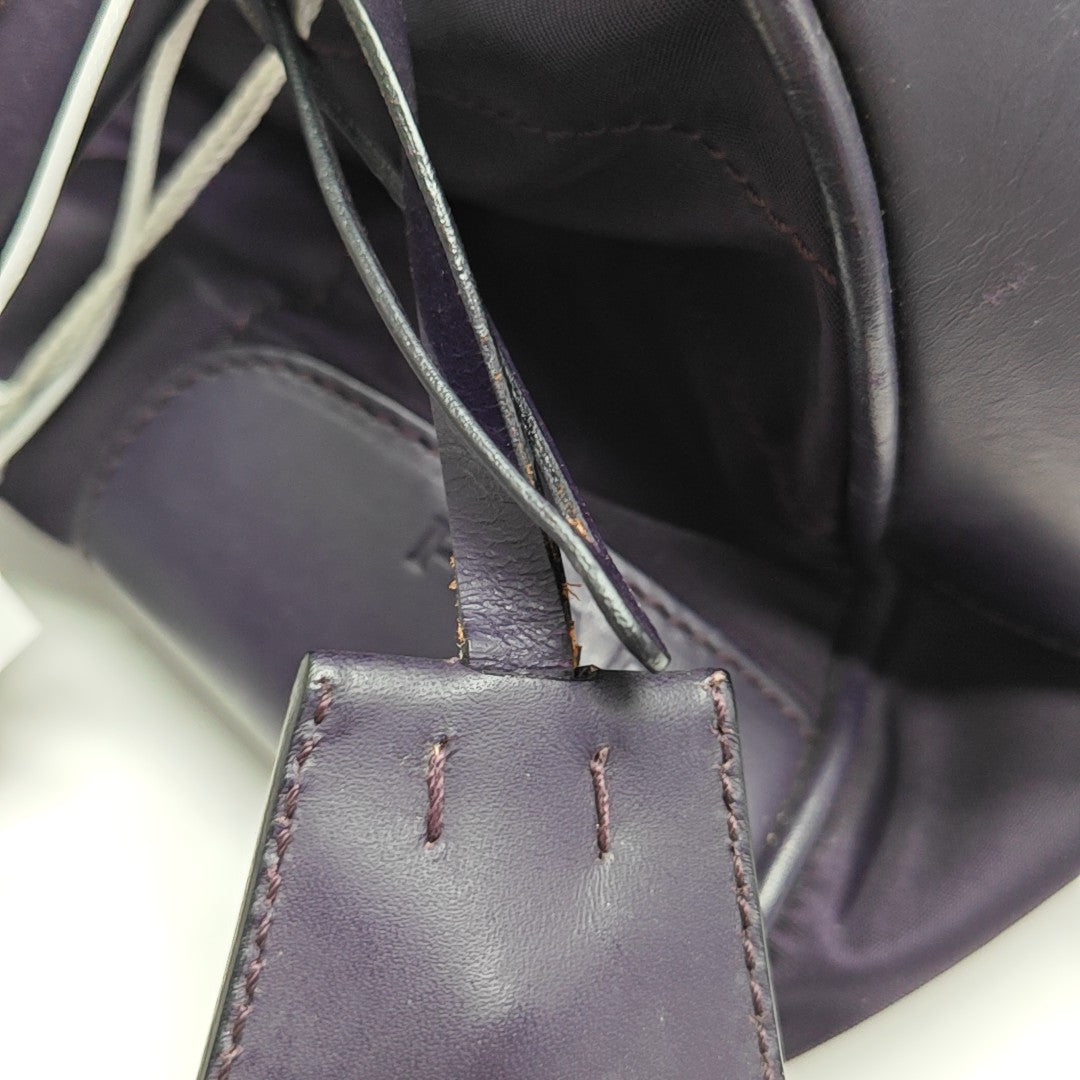 Quilted Nylon Top Handle Bag Purple