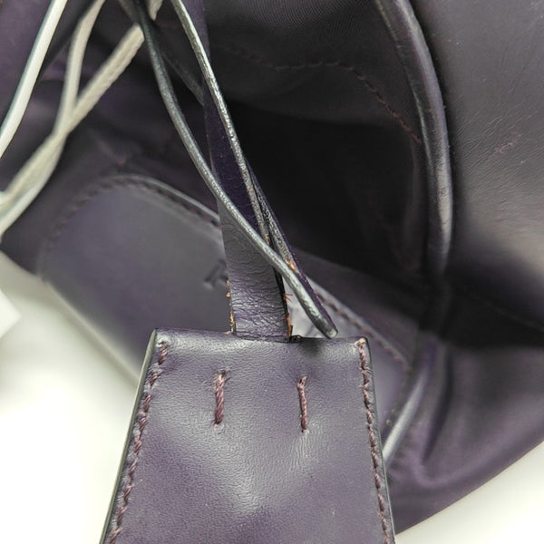 Quilted Nylon Top Handle Bag Purple