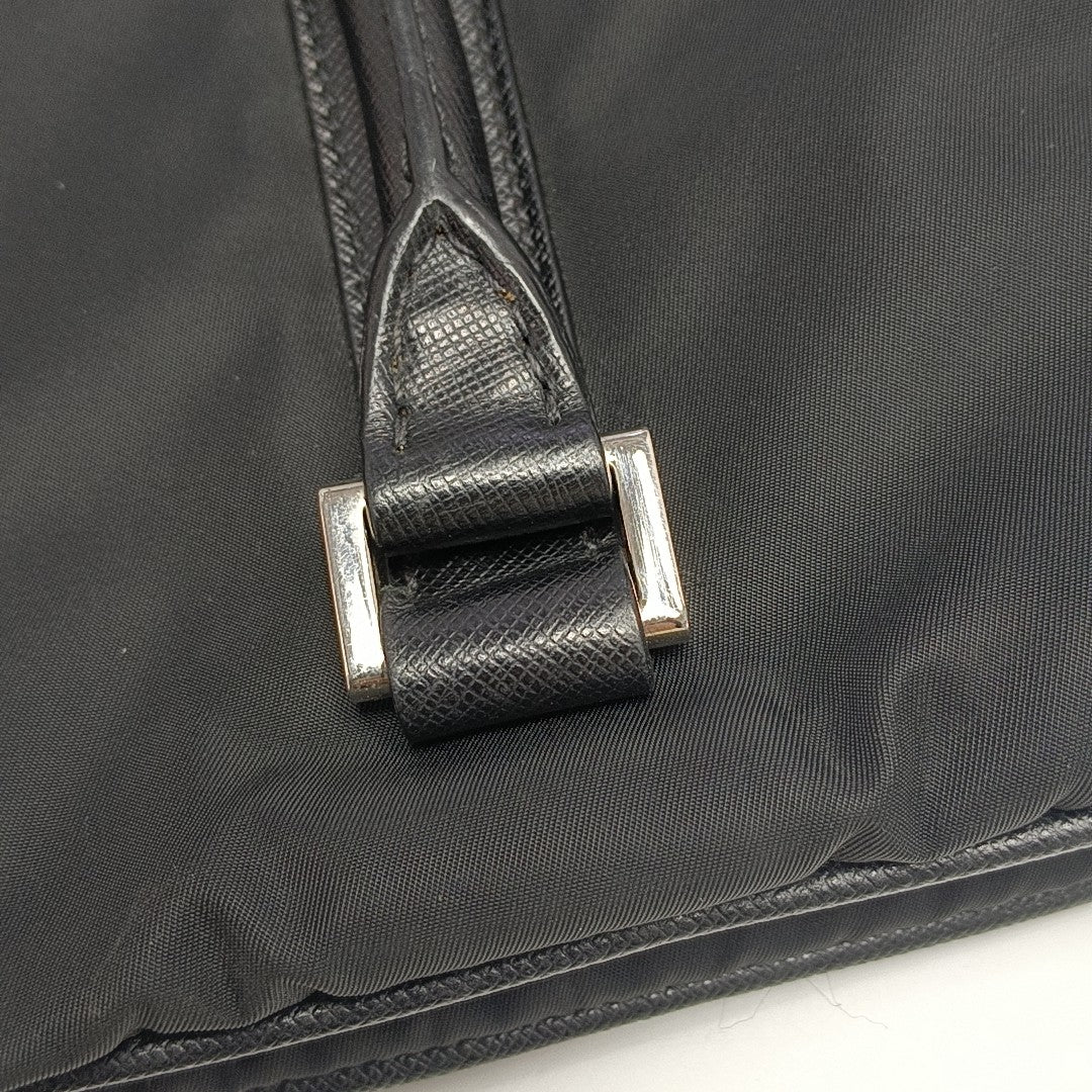 Nylon Top Handle Bag Black