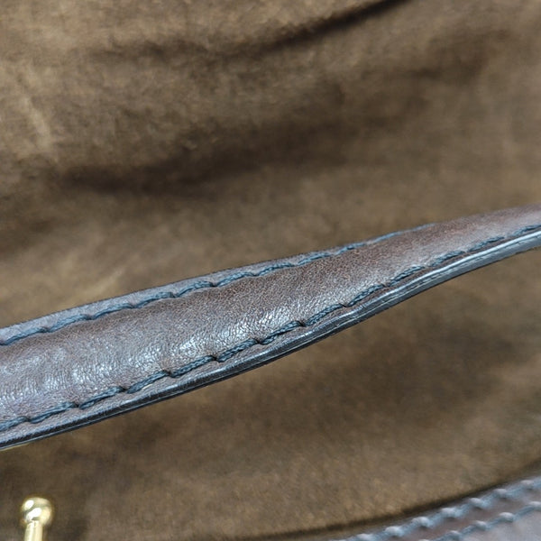 Suede Top Handle Bag Brown