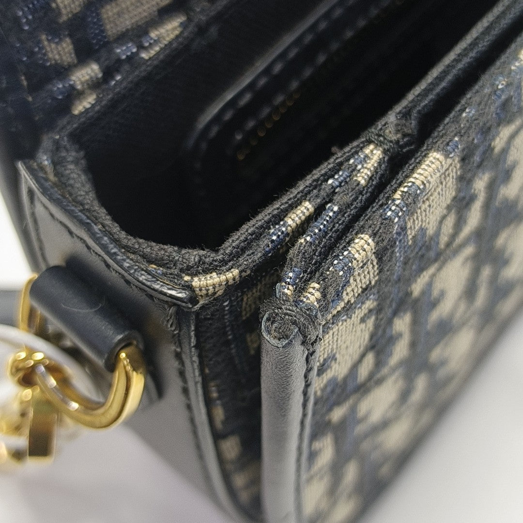 Oblique Canvas Shoulder Bag Blue
