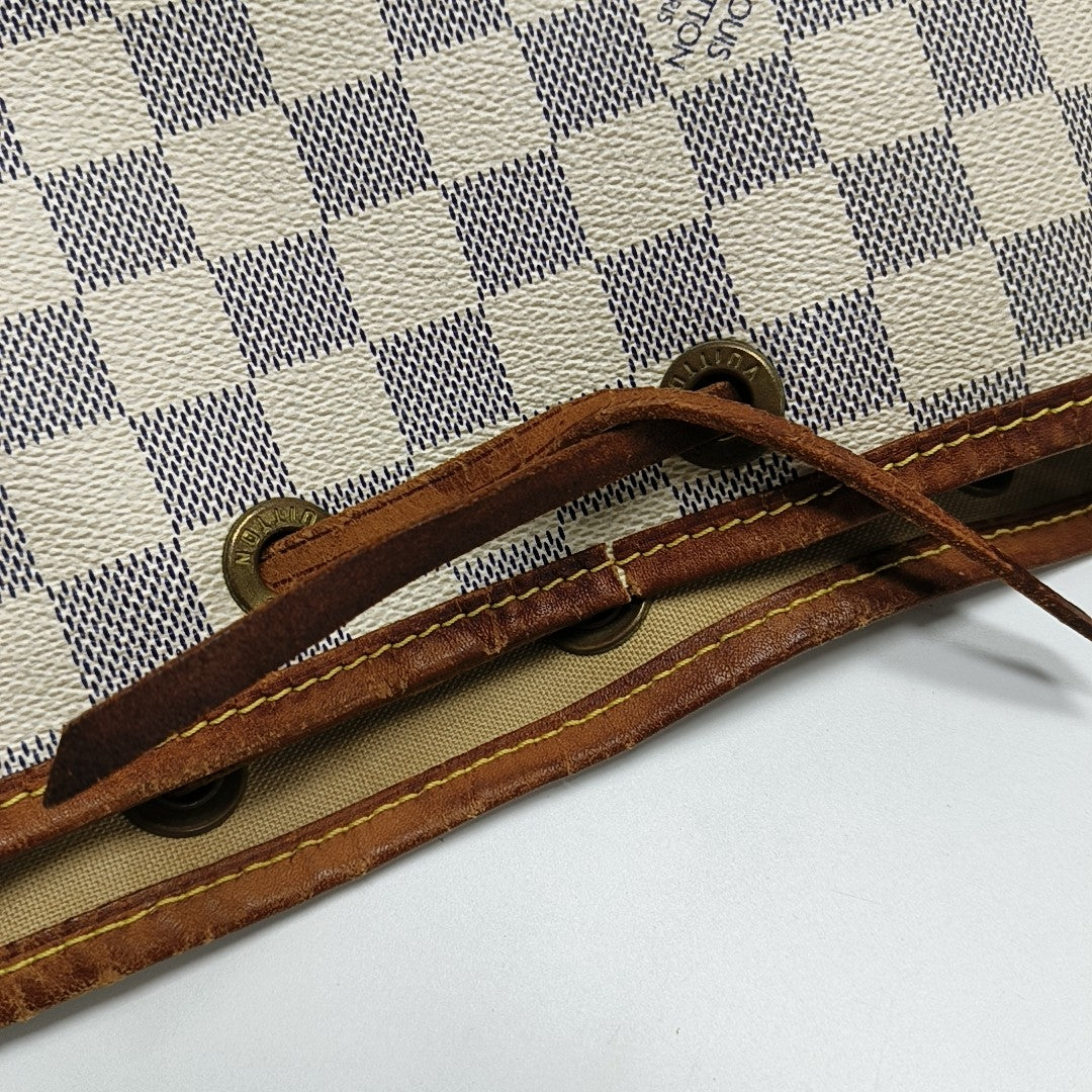 NOÉ GM Damier Azur Coated Canvas White