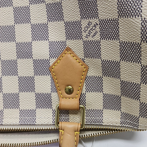 SPEEDY 30 Damier Azur Coated Canvas White
