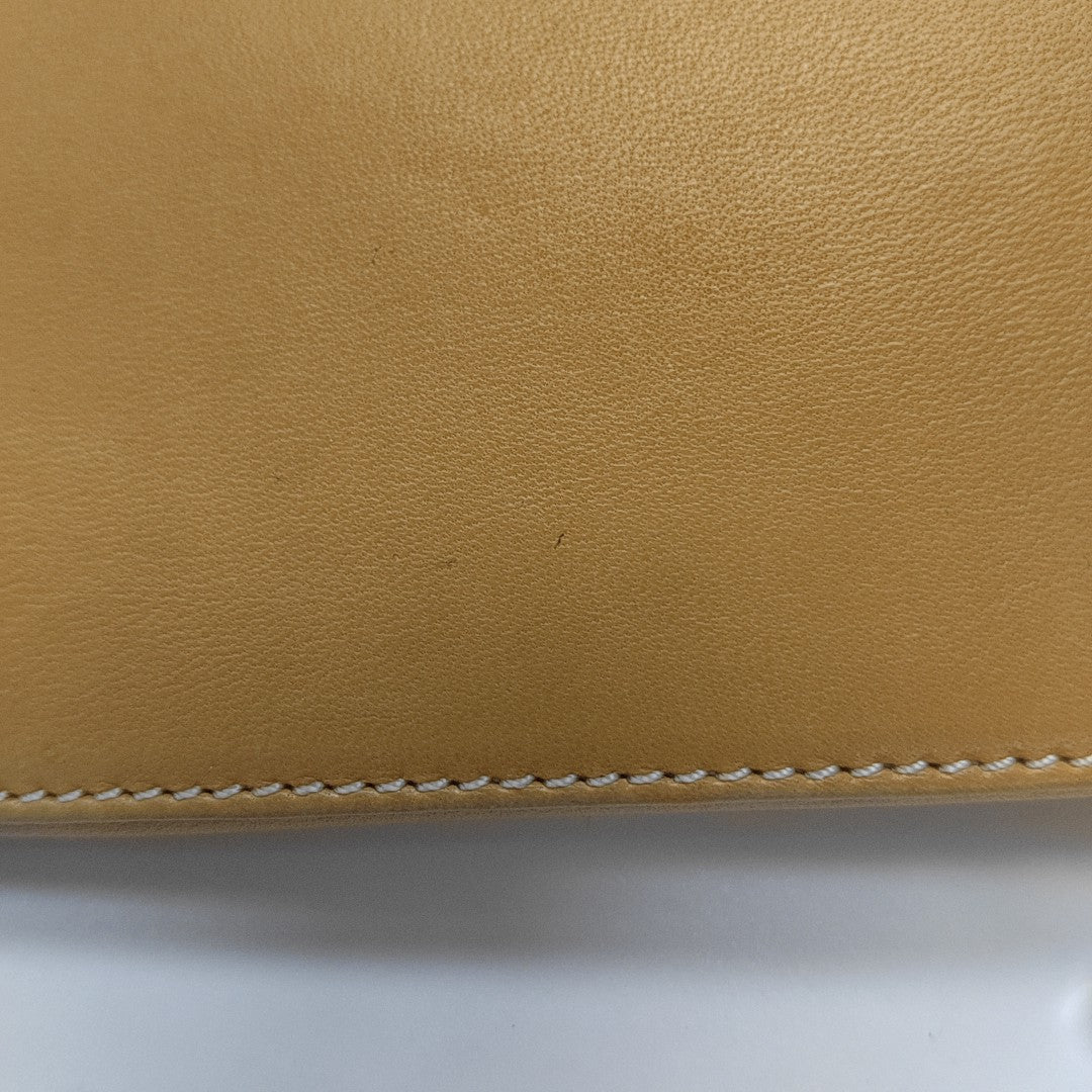 Leather Top Handle Bag Yellow