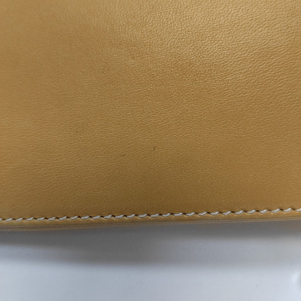 Leather Top Handle Bag Yellow