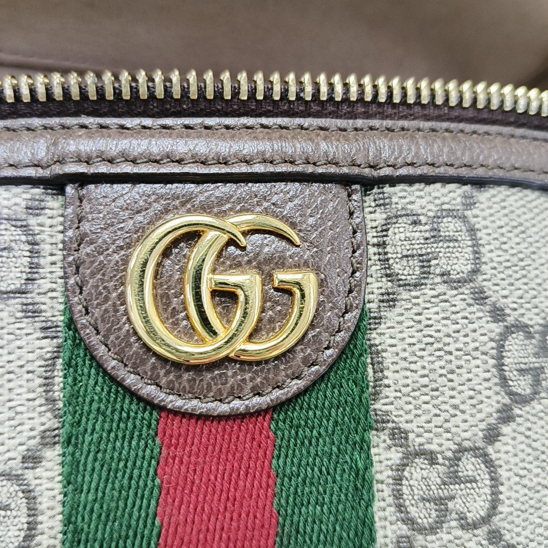 Coated Canvas Shoulder Bag Brown