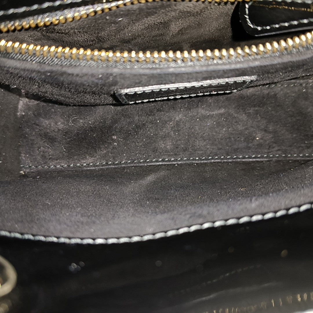 Lady Dior Mini Cannage Patent Leather Black