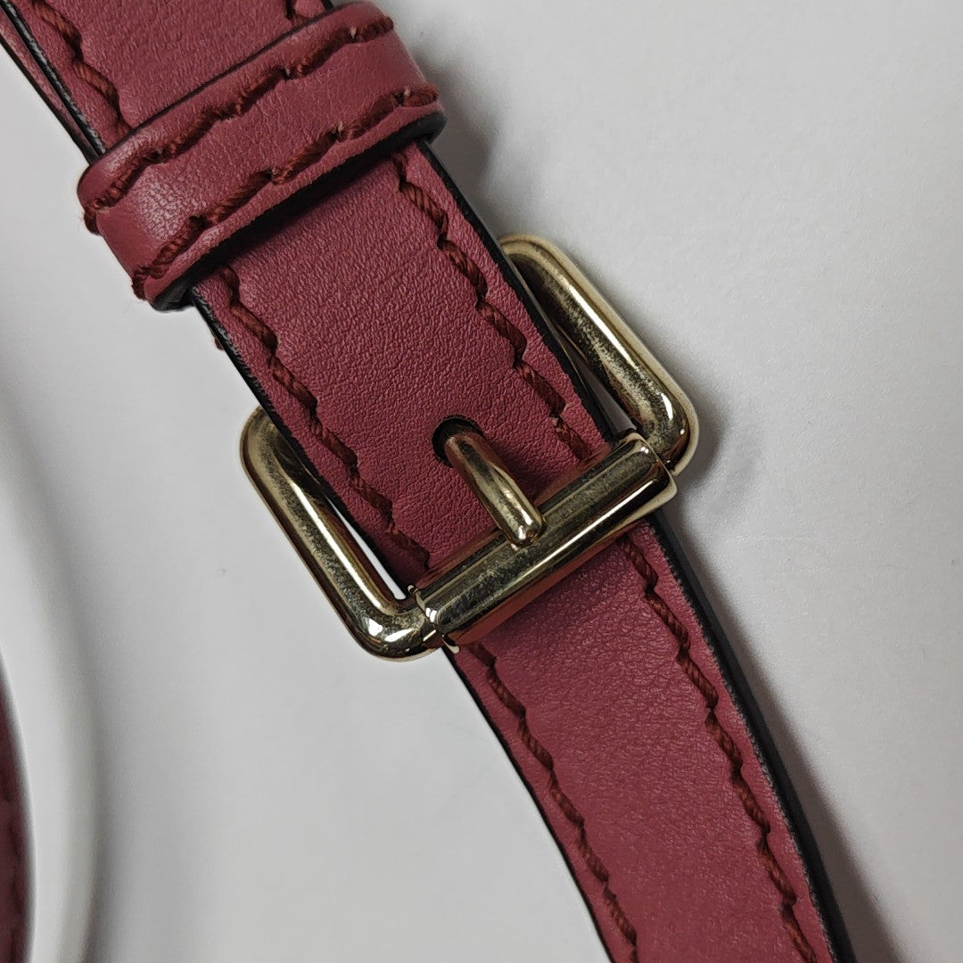 Monogram Calfskin Shoulder Bag Red
