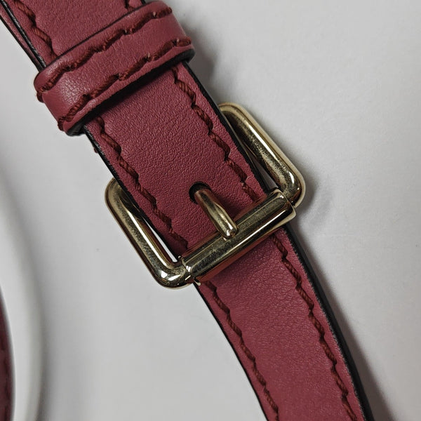 Monogram Calfskin Shoulder Bag Red