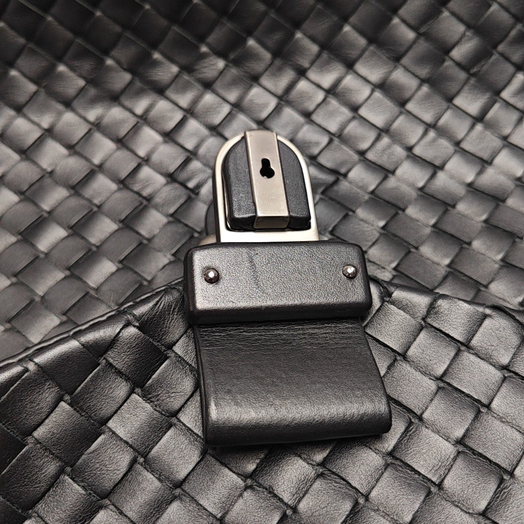 Calfskin Top Handle Bag Black