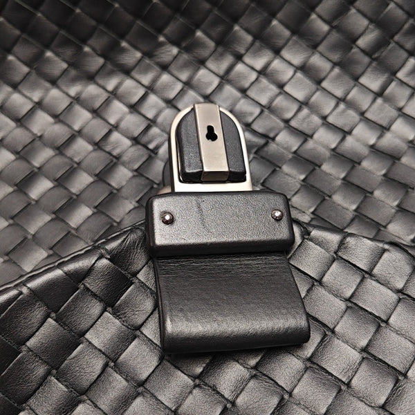 Calfskin Top Handle Bag Black