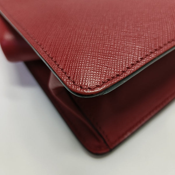 Light Frame Saffiano Calfskin Red