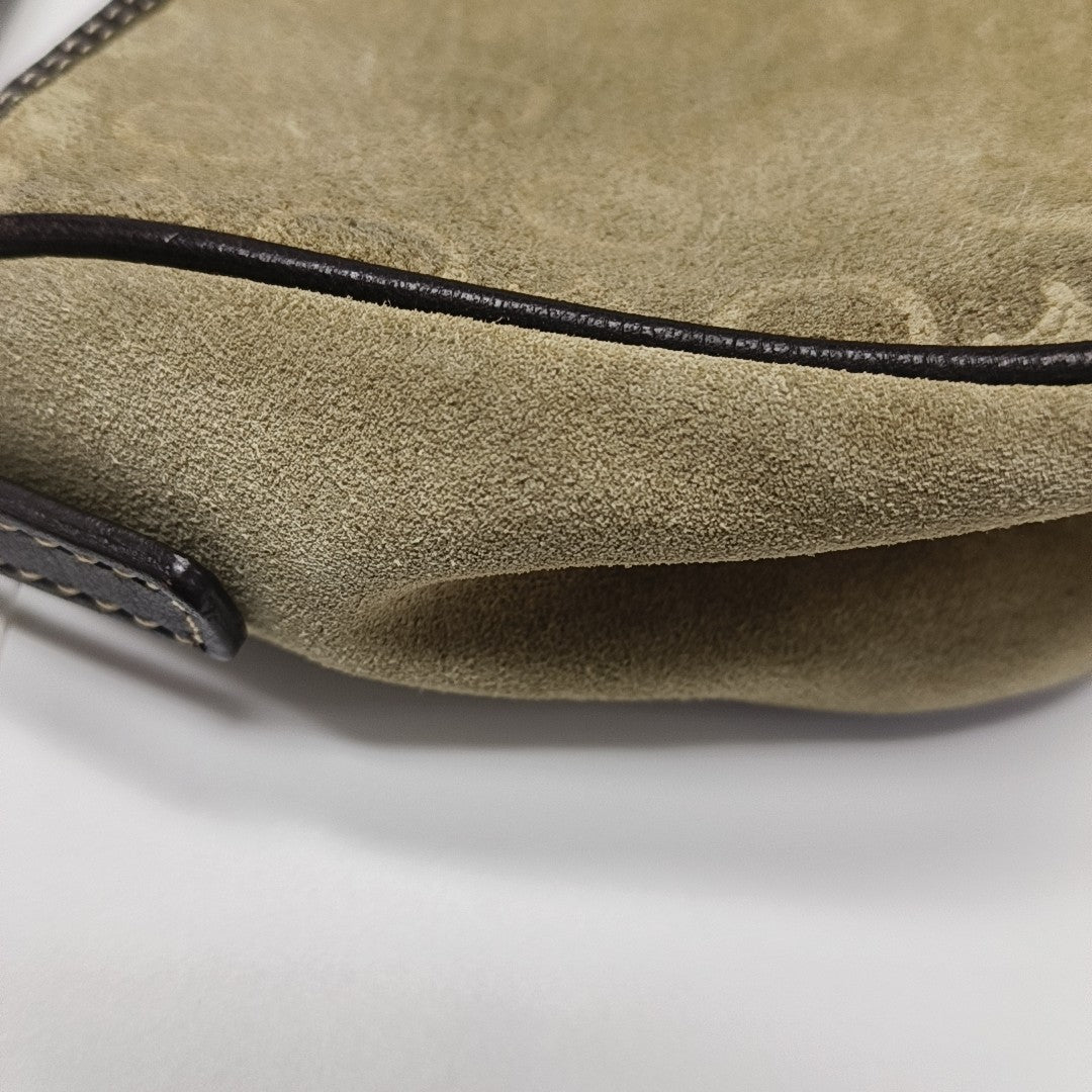 Suede Top Handle Bag Beige
