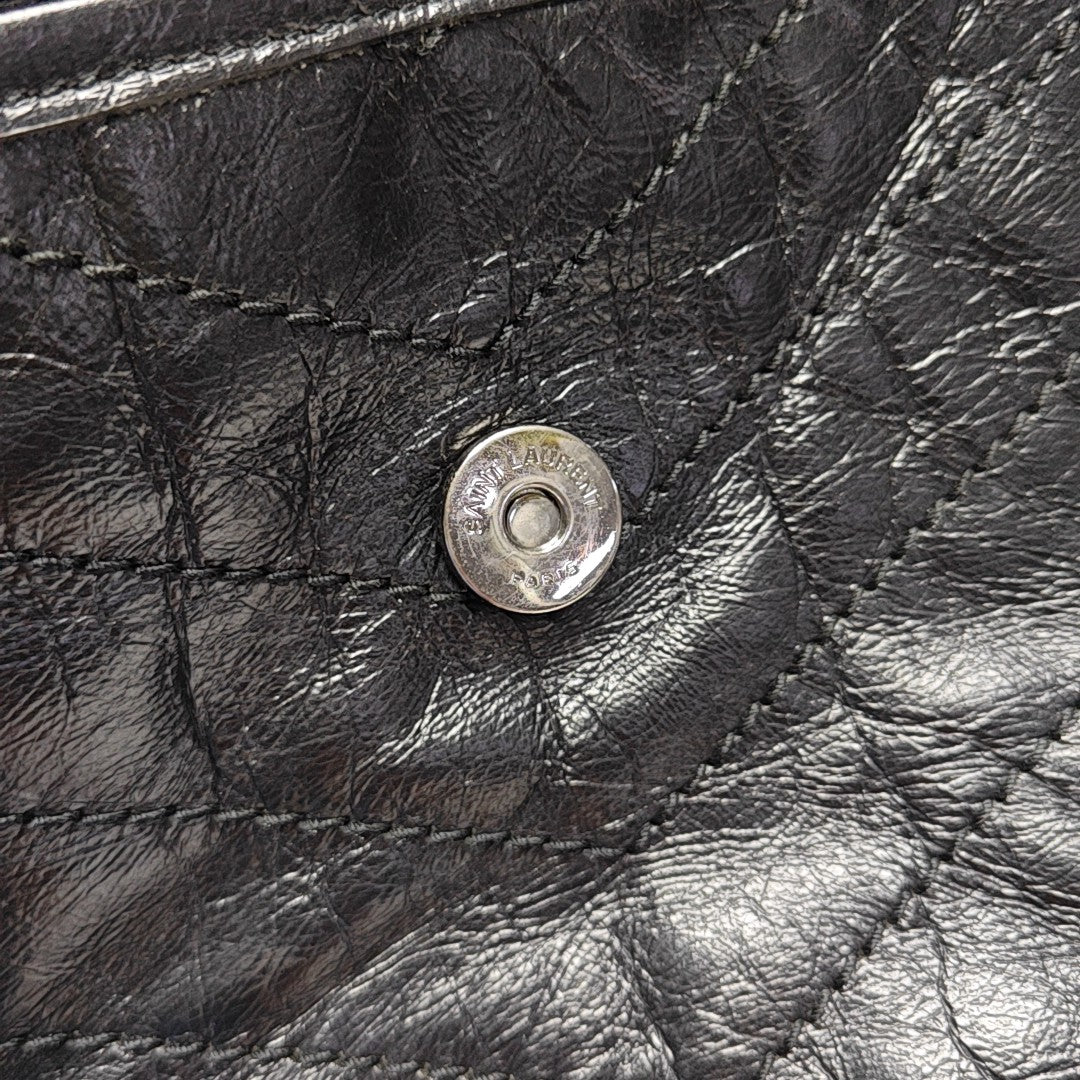 NIKI Large Chevron Calfskin Black
