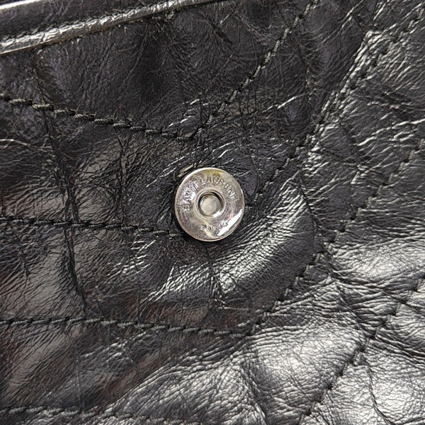NIKI Large Chevron Calfskin Black