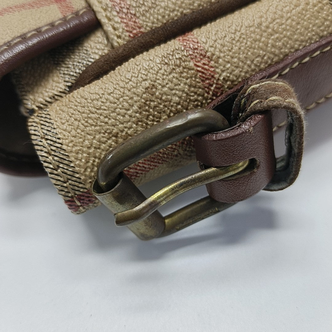 Coated Canvas Shoulder Bag Beige