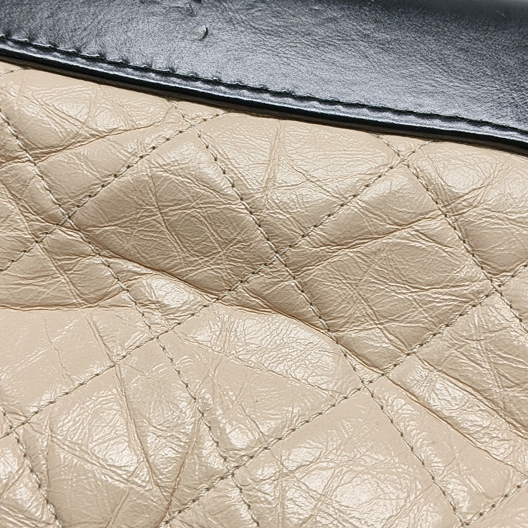 GABRIELLE Small Quilted Calfskin Beige