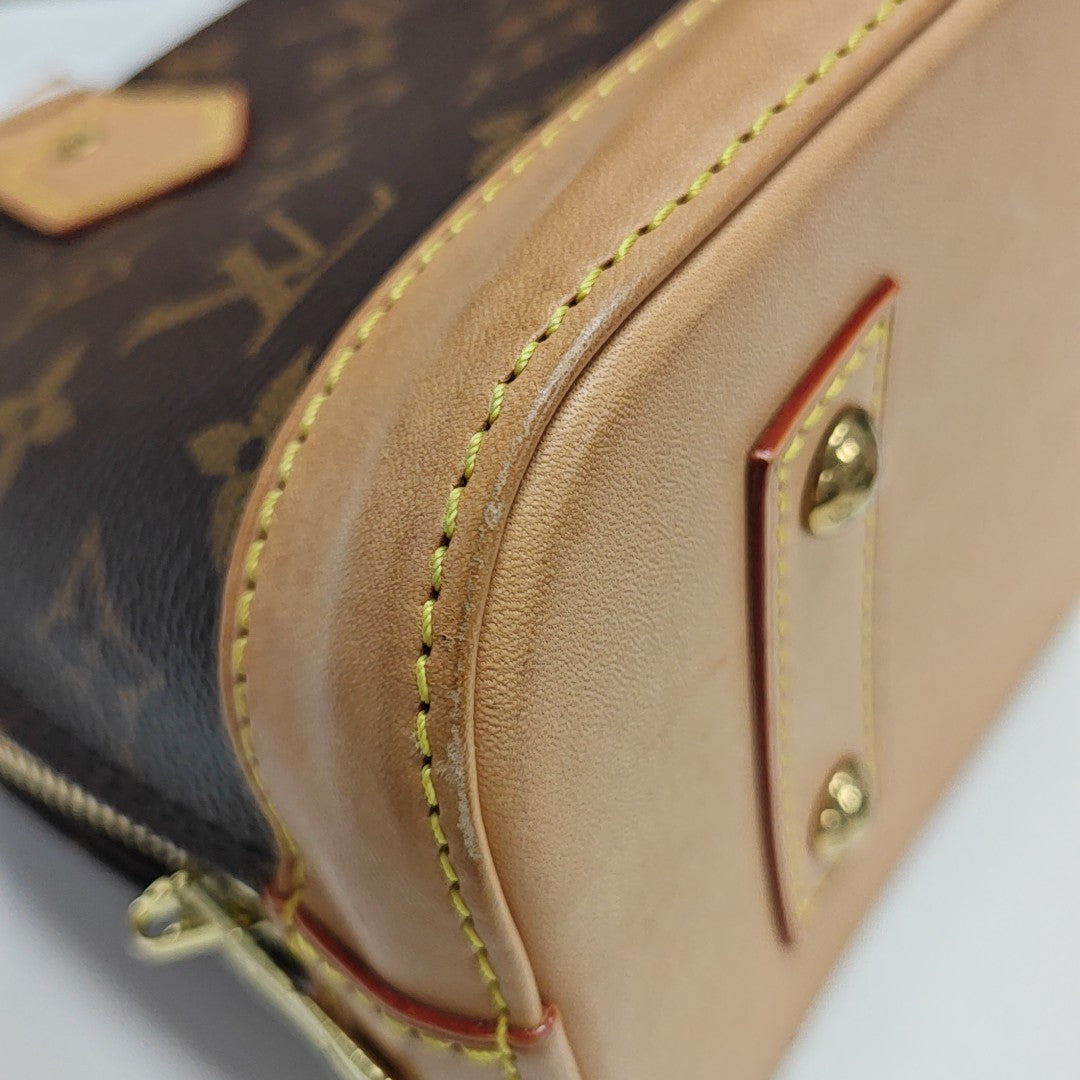 ALMA BB Monogram Coated Canvas Brown