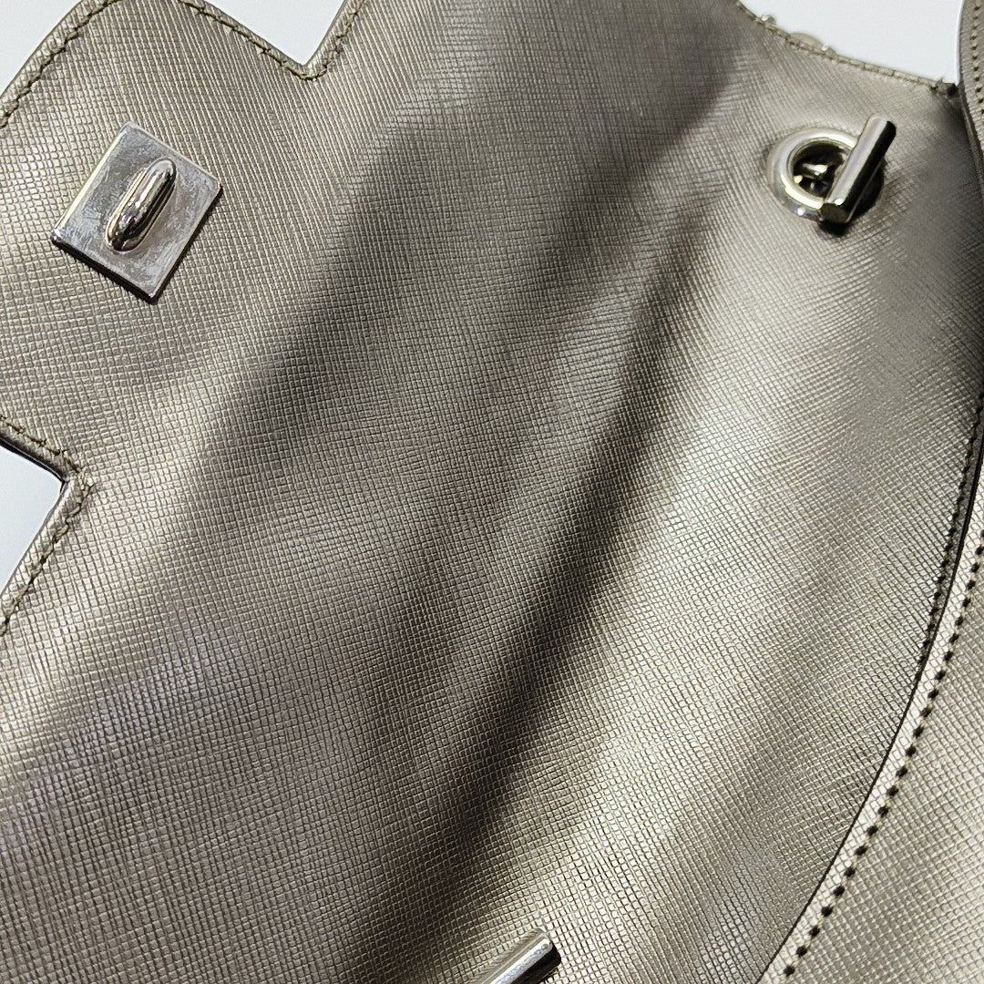 Calfskin Top Handle Bag Gray