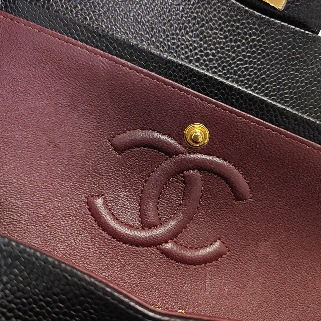 CLASSIC FLAP Small Quilted Grained Calfskin Black