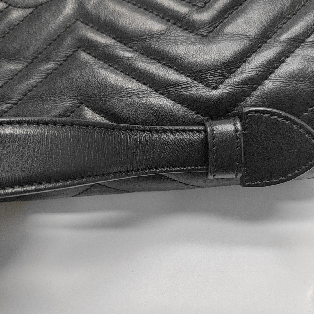 GG Marmont Small Quilted Calfskin Black