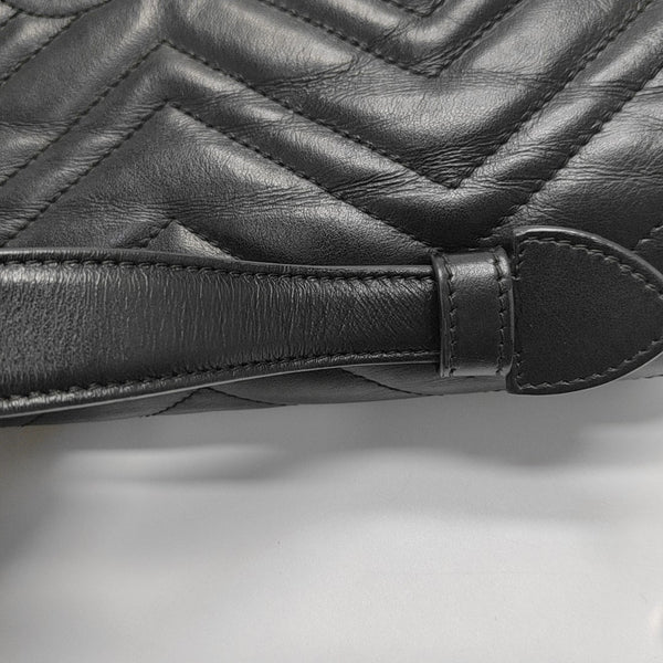 GG Marmont Small Quilted Calfskin Black