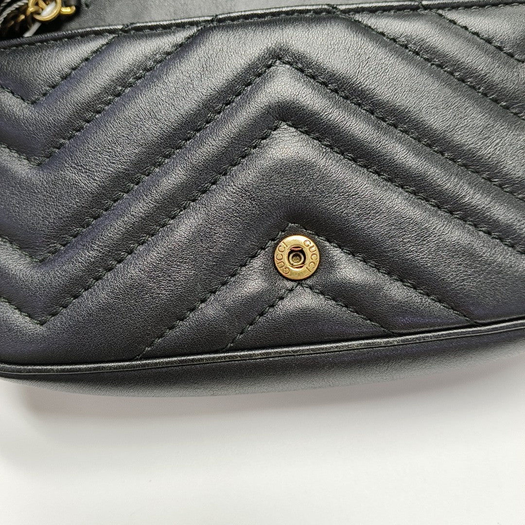 GG Marmont Mini Quilted Calfskin Black